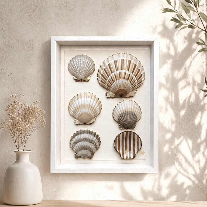 Œuvres en coquillages peints