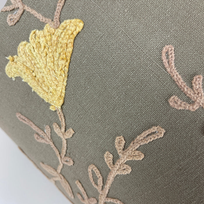Embroidered floral fabric
